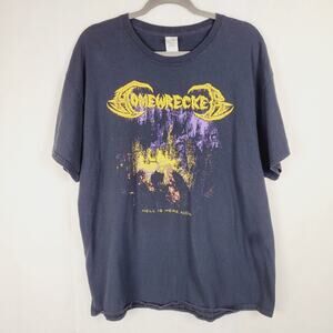 Homewrecker mens black "hell is here now" graphic band tshirt Size XL